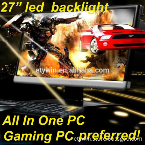 New invention of computer, all in one pc , with 27"LED monitor DIY computer hardware assembled desktop computer gaming pc